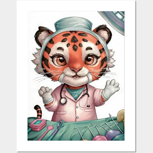 Cute Surgeon tiger Posters and Art